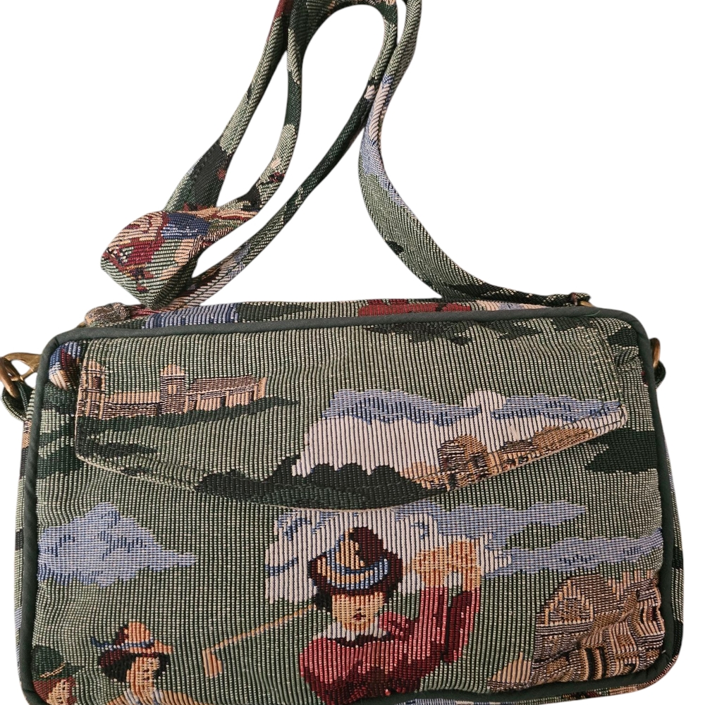 Vintage Embroidered Tapestry Golf Shoulder Bag - Picture 1 of 8